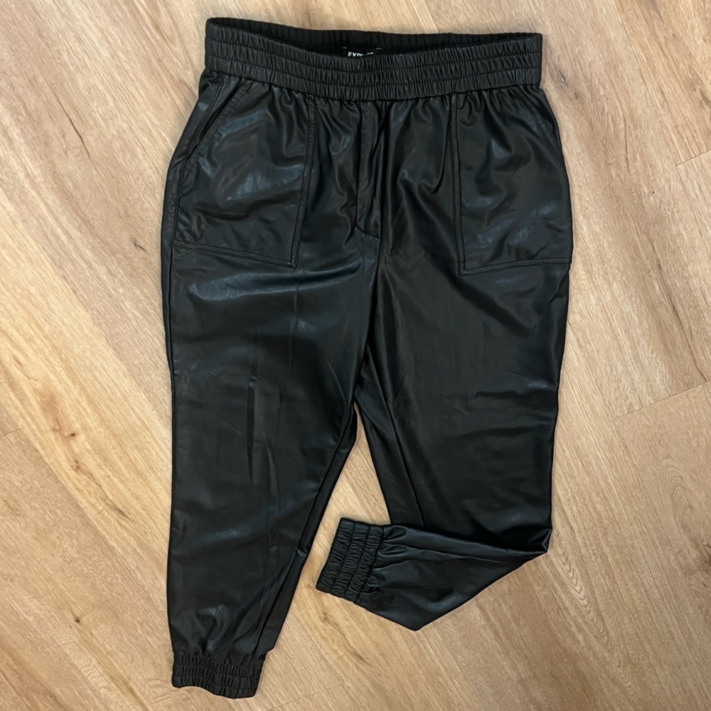 Express Black faux leather Joggers